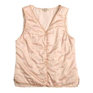 金三塔保暖真丝马甲女新品冬桑蚕丝填充加厚V领圆领内搭 丝绵背心