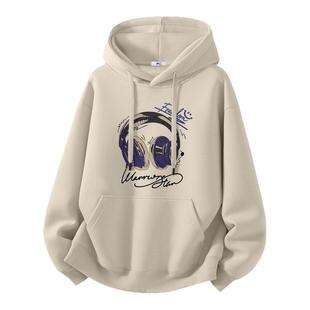 回力连帽卫衣男款加绒冬季上衣男士加厚青少年冬装男外套新款男装