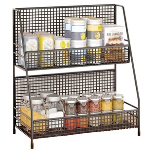 桌面置物架餐桌上零食架客厅水杯架子厨房台面调料多层杯子收纳架