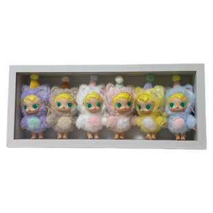 泡泡玛特Baby Molly口袋朋友系列搪胶毛绒挂件盲盒展示盒相框防尘