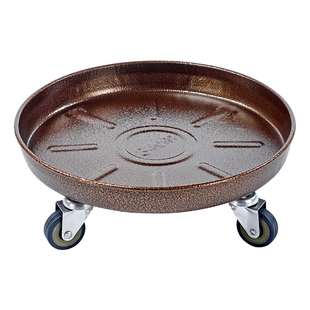 金属花盆托盘铁艺可移动滑轮垫底座圆型滚轮接水盘万向轮承重加厚