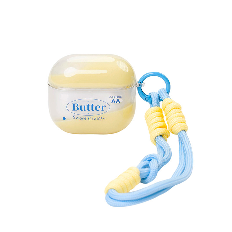 壳空间原创个性新款butter流沙耳机壳适用苹果AirpodsPro3/4代蓝牙耳机保护壳耳机套透明