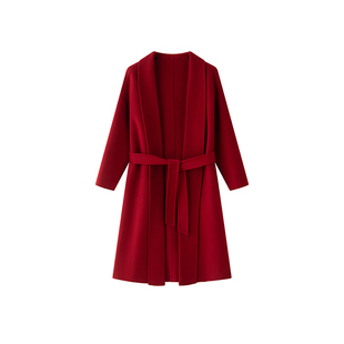 Into Fiction卡罗尔电影同款静奢风大衣驼色通勤羊绒浴袍式大衣