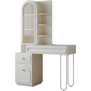法式实木梳妆台收纳柜一体