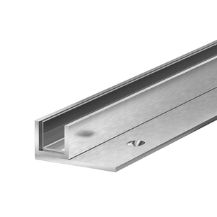 304不锈钢F型凹槽卫生间隔断淋浴房预埋件玻璃卡槽U型瓷砖收边条