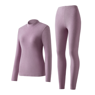 新一步彩棉保暖内衣女中高领内穿秋冬棉毛衫纯棉加厚秋衣秋裤套装