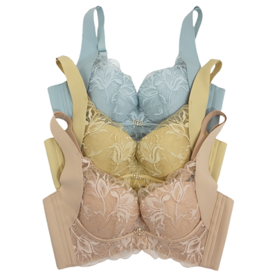 奥丽侬中厚杯文胸侧收聚拢性感