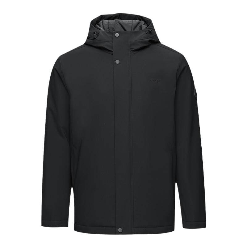 HLA/海澜之家防风连帽工装风棉服25秋冬新纯色保暖耐穿夹克外套男