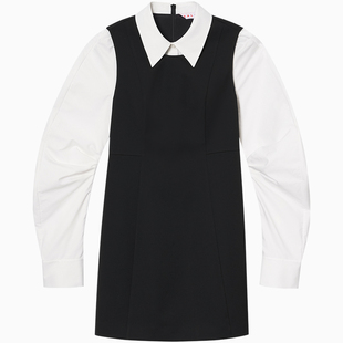 SALT.P可颜2025秋新款学院风假两件设计拼接衬衫连衣裙AC35305110