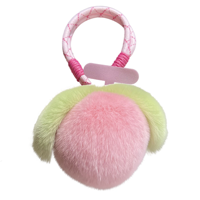 cc皮草可爱小桃子钥匙扣包包挂饰