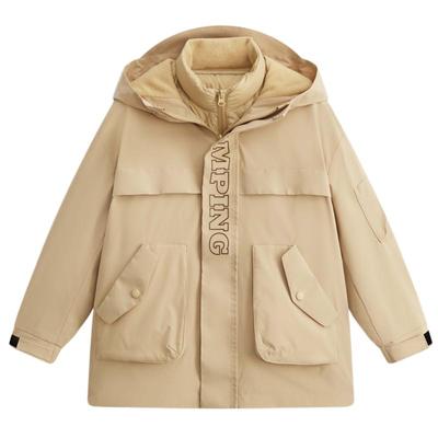 MQD童装男童羽绒服2025年冬季新款时尚风衣防水儿童羽绒服