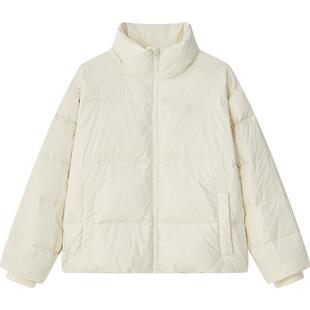 波尼PONY1972女款新款冬季户外休闲羽绒服米白色 243W2OF30OW
