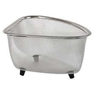 不锈钢水槽三角沥水网剩菜神器厨房置物架转角多功能抹布架收纳架