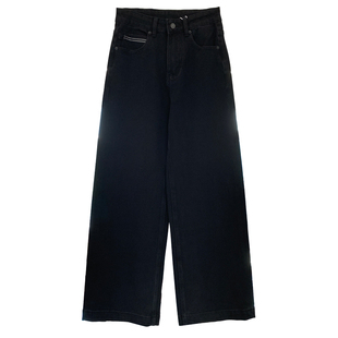 王炸黑牛!四面弹直筒显瘦深色牛仔裤女春季新款高腰窄版阔腿长裤