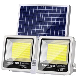 高端太阳能户外灯家用庭院灯照明人体感应投光灯大功率一拖二路灯