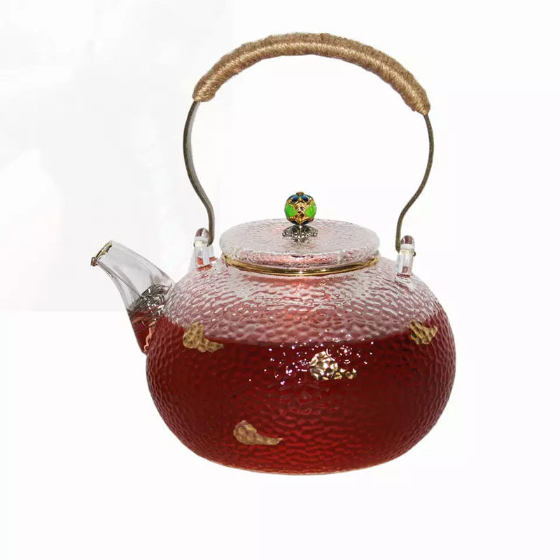 玻璃锤纹明火加热耐高温煮茶壶