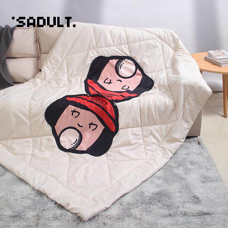 可爱抱枕被子二合一办公室午睡折叠毯子两用多功能空调汽车靠枕垫