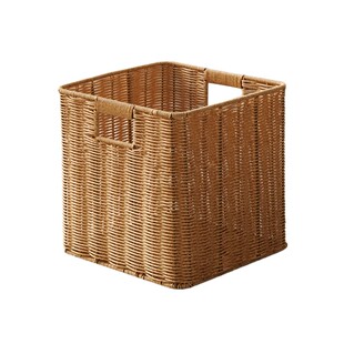书柜仿藤编篮子收纳筐格子柜收纳盒仿藤编织收纳篮收纳框筐收纳箱