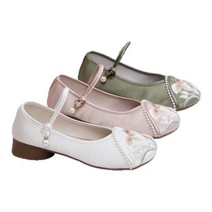 汉服鞋子民族风老北京布鞋女中式软底绣花鞋素雅旗袍鞋女古风单鞋