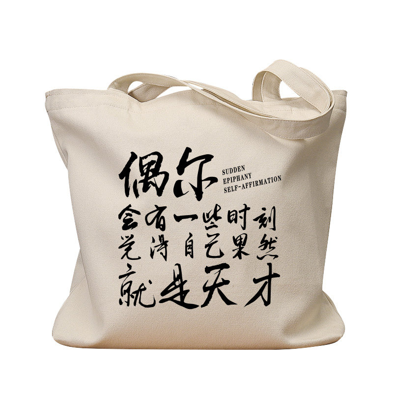 偶尔会有一些时刻复古手提帆布包
