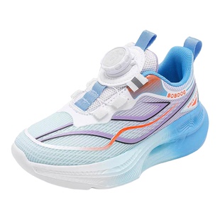 巴布豆女童跑步鞋2026春夏透气旋转纽扣运动鞋轻便减震休闲潮童鞋