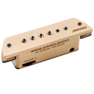 AMUMU木吉他专用SP60音孔拾音器双线圈被动磁性免开孔无需电池