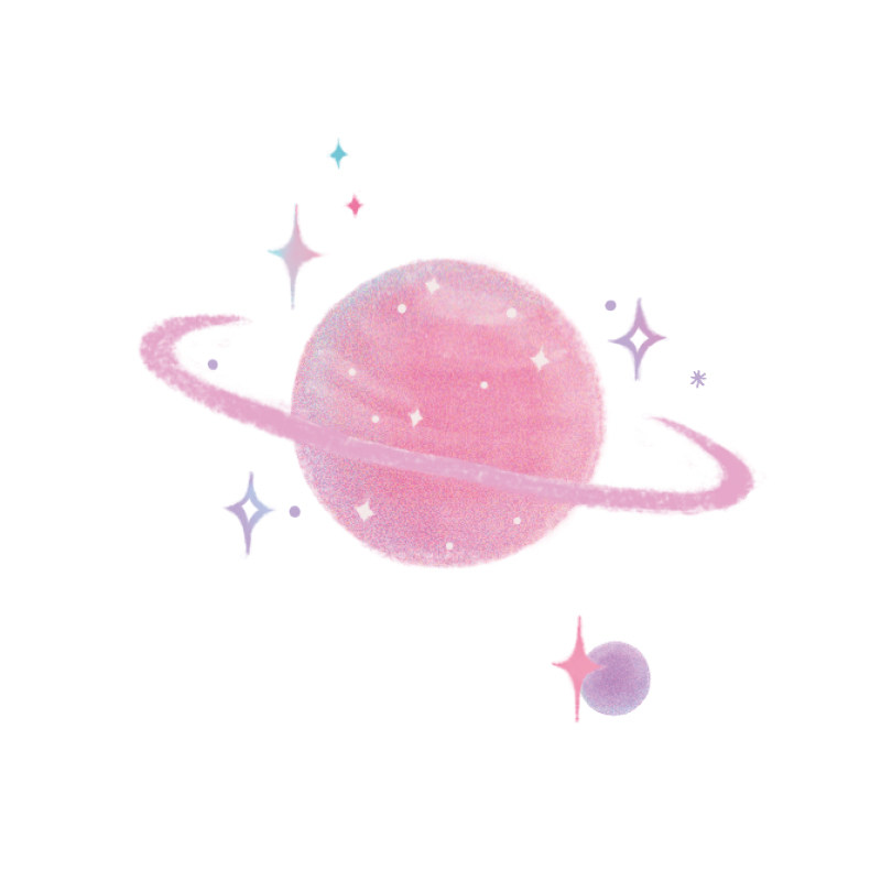 粉紫星球防水持久纹身贴