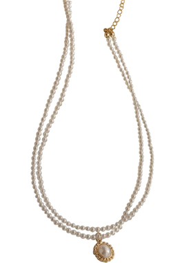 法式复古双层珍珠项链choker颈链