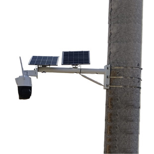 太阳能监控支架电线杆固定支架摄像头灯杆抱箍室外支架4G球机加长