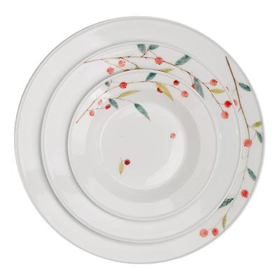 曼叙陶瓷高温釉下彩盘子家用圆形