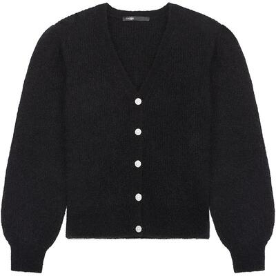 Maje女装V领纽扣设计针织开衫