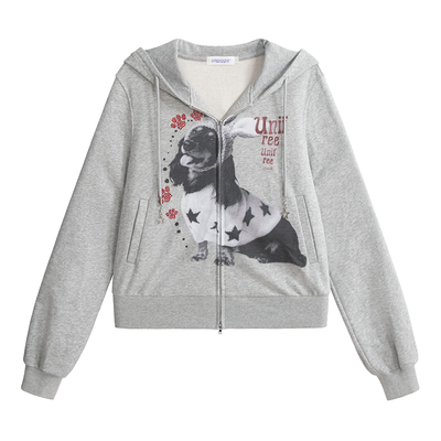 UNIFREEPLUS大码印花短款外套