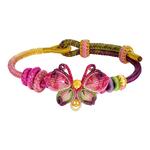 周大生足金五彩蝴蝶编织手绳黄金转运珠手链2025新款女款特色金饰