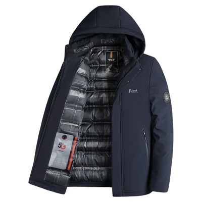 啄木鸟男士冬季加棉连帽保暖外套