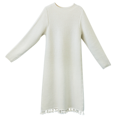 【午后阳光】百搭套头打底衫女冬白色仿兔毛保暖中长款内搭可外穿