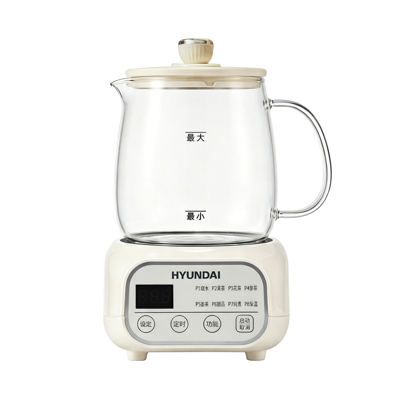HYUNDAI养生壶办公室宿舍小型玻璃养生杯家用保温全自动煮茶器