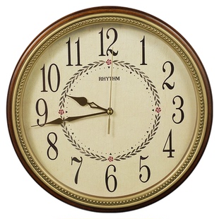 RHYTHM丽声日本静音实木挂钟客厅家用2026新款轻奢简约创意表挂墙