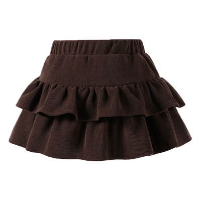 女童半身裙复古灯芯绒蛋糕裙蓬蓬