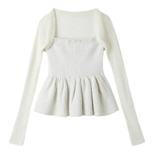 LILY BROWN秋冬款 甜美抹胸针织开衫两件套上衣LWNT245007