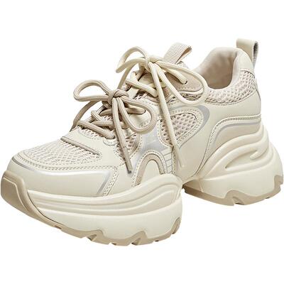 百思图2025秋季新款老爹鞋时尚街头厚底增高女休闲鞋B3111CM5