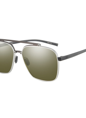 保时捷偏光飞行员式复古男太阳镜