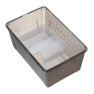 乌龟缸带晒台造景小型养乌龟专用缸幼龟饲养箱两栖盒带盖乌龟缸