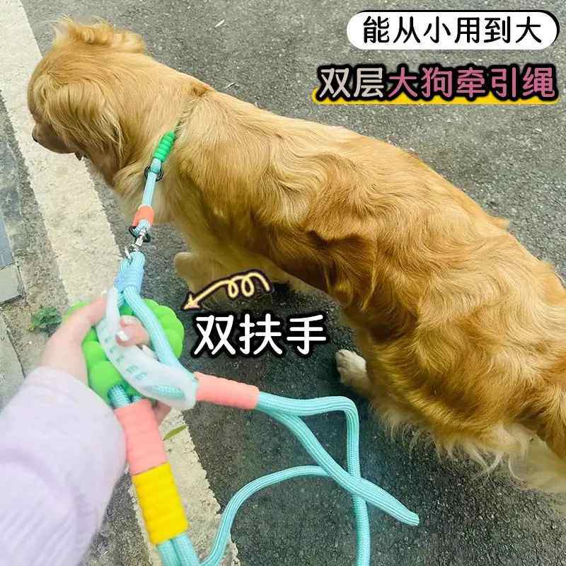 狗狗牵引绳加粗加厚防爆冲防挣脱拉布拉多P链大型犬结实P绳狗绳链