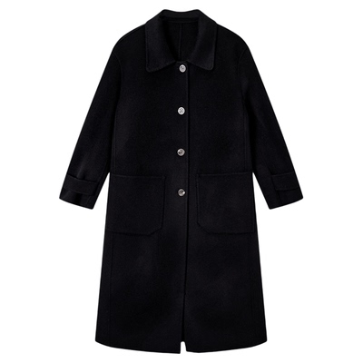 MINUTEPLUS翻领毛呢大衣高定100%绵羊毛双色可选单排扣MP58WC19