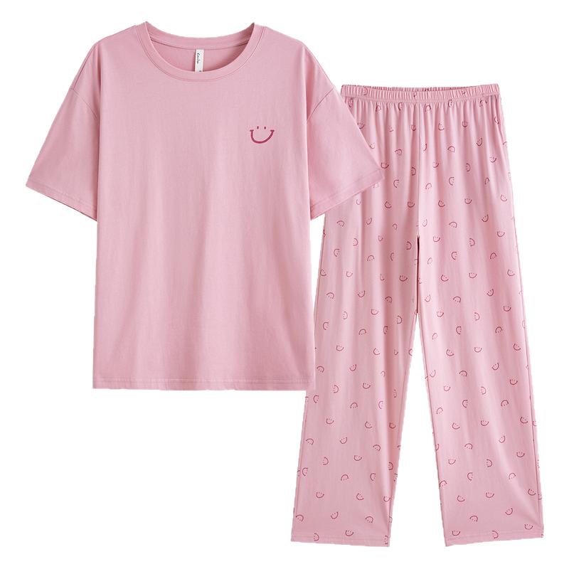 夏季纯棉可外穿女睡衣套装