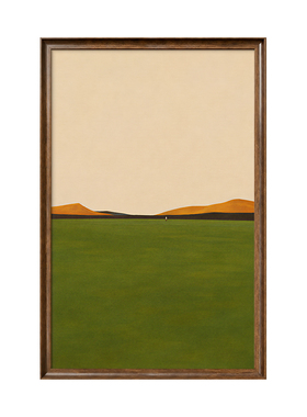 中古风玄关装饰画治愈绿色风景