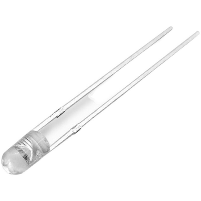 5伏F3圆头无边高亮LED灯珠正白红光蓝光绿黄色3mm发光二极管4-6V