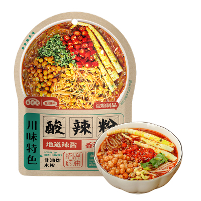 食光说老成都酸辣粉非油炸鲜粉309g*3袋豆芽方便红薯粉宵夜皇饿吗