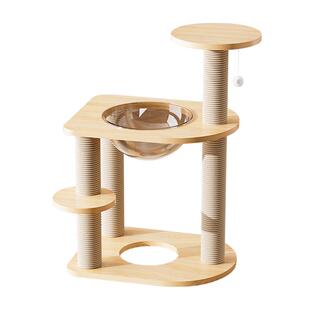 小型剑麻猫爬架猫窝猫树抓板一体太空舱通天柱木不占地家用小户型