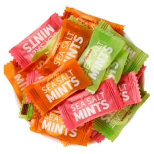 比比赞薄荷味糖百香果海盐清凉清新口气糖果散装解困小零食喜糖
